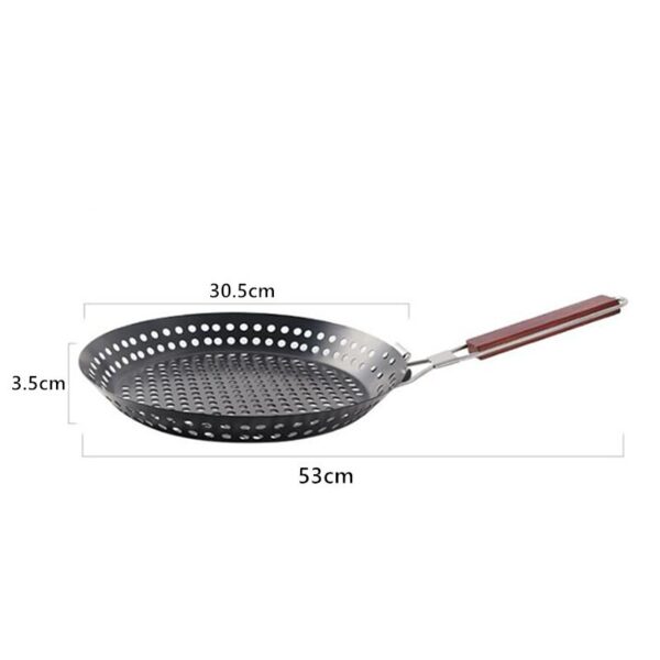 Compact Round Foldable Frying Pan for Outdoor Camping and BBQ, Perfect for Grilling Steaks and Picnic Meals, with Heat-Resistant Design - Image 6