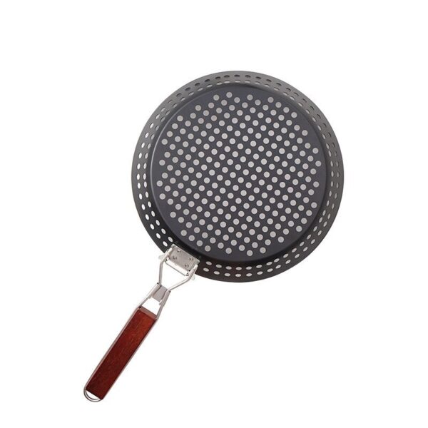 Compact Round Foldable Frying Pan for Outdoor Camping and BBQ, Perfect for Grilling Steaks and Picnic Meals, with Heat-Resistant Design - Image 5