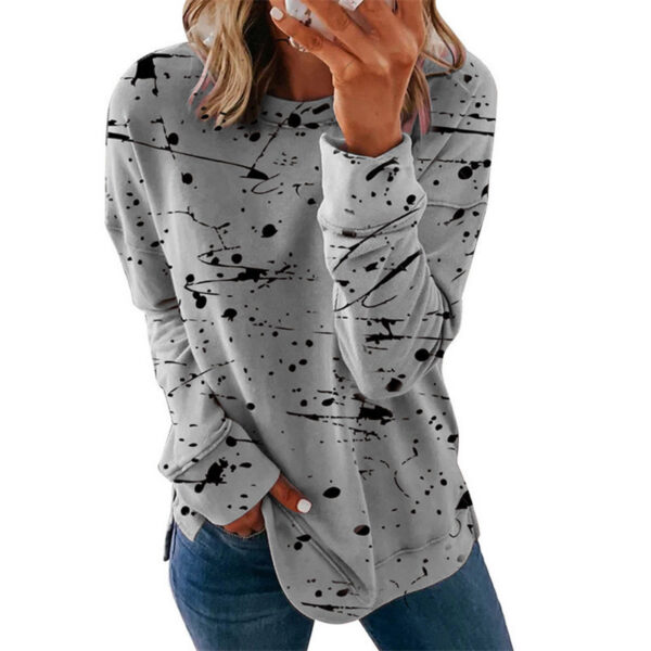 Trendy Women's Long Sleeve Top with Graffiti Print - Image 5