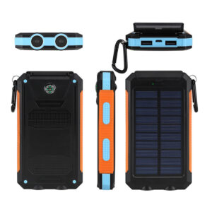 Portable Solar Power Bank with LED Lights