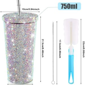 Rhinestones Inlaid Insulated Coffee Cup Tumbler
