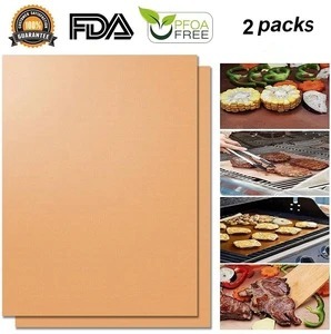 Multipurpose BBQ Grill Mat and Baking Sheet with Non-Stick Surface for Repeated Use