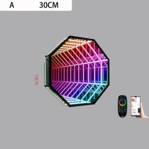 Octagonal Melaleuca Mirror Wall Lamp with Modern Creative and Colorful Design