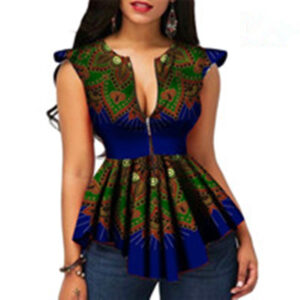 Slim-Fit Printed Asymmetrical Top for Women