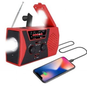 Multipurpose Outdoor Solar Crank Radio with Flashlight
