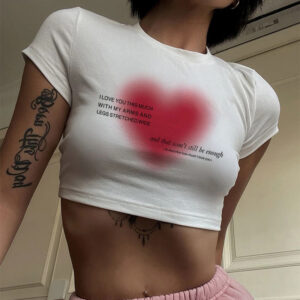 Love Heart Cropped Top for Women