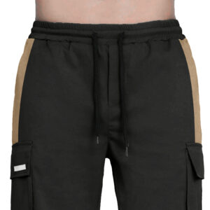 Fashionable Drawstring Pants for Men with Color Block Design
