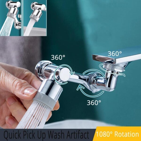 Universal 1080 Swivel Faucet Aerator and Extender for a Multifunctional and Splash-Resistant Experience - Image 7