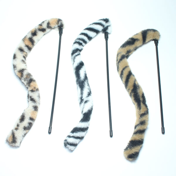 Simulated Rabbit Hair Leopard Print Tail Cat Teaser Stick - Image 2