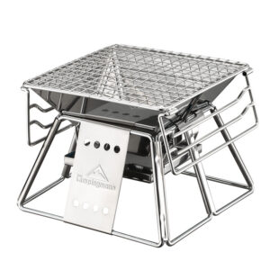 Compact Foldable Stainless Steel BBQ Grill with Non-stick Surface – Perfect for Camping and Picnics