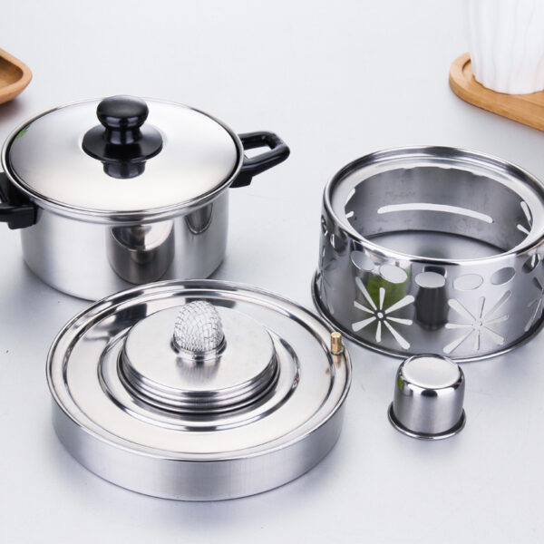 Stainless Steel Alcohol Stove Set for Small Hot Pot Cooking - Image 5