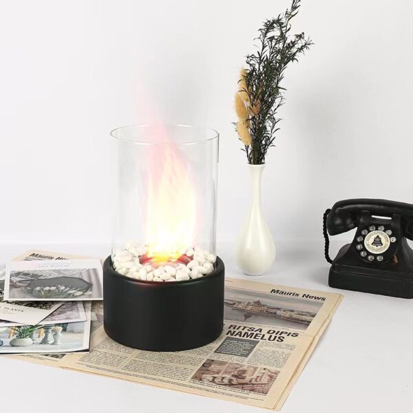 Tabletop Glass Decorative Alcohol Fireplace Lamp - Portable and Elegant - Image 2