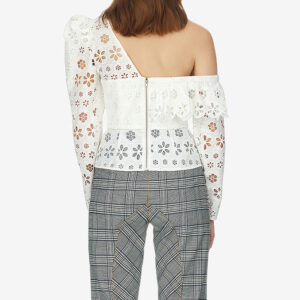 Cotton Women’s Blouse with Hollow Out Detailing for a Versatile Look