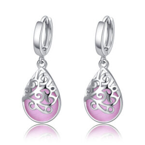 Moonlight Opal Silver Tear Earrings