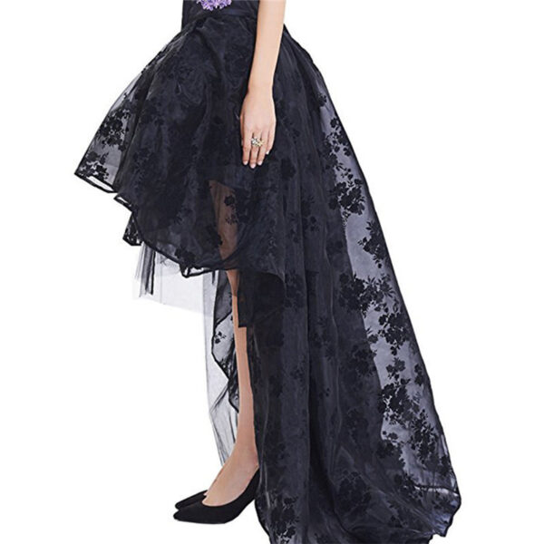 Irregular Skirt for Women Featuring Beautiful Lace Embroidery - Image 3