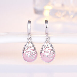 Moonlight Opal Silver Tear Earrings