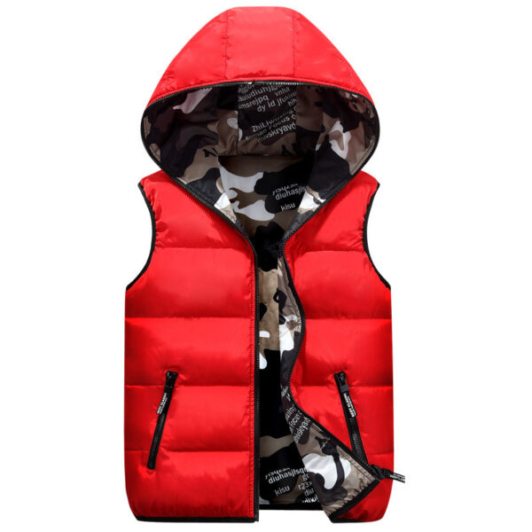 Stylish Unisex Cotton Down Vest in Camouflage Design - Image 3