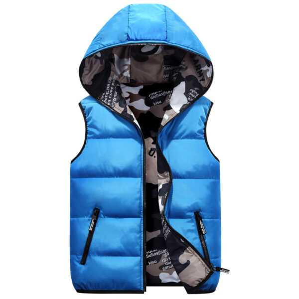 Stylish Unisex Cotton Down Vest in Camouflage Design - Image 5