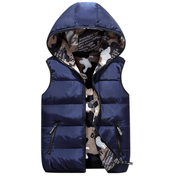 Stylish Unisex Cotton Down Vest in Camouflage Design - Image 6