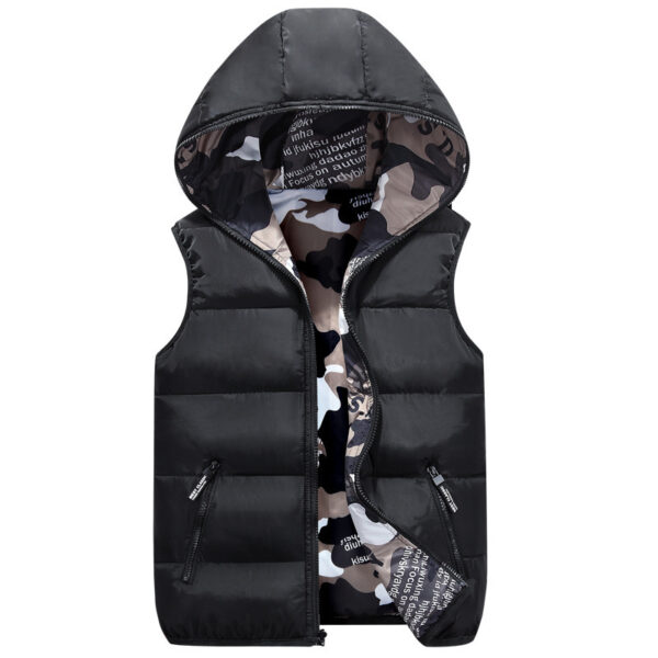 Stylish Unisex Cotton Down Vest in Camouflage Design - Image 4
