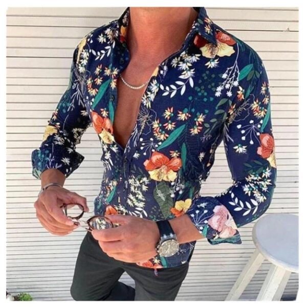 Step into the Sun with Our Men's Linen Shirt with Sunflowers - Image 5