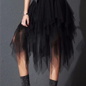 Float Like a Fairy in This High-Waist Irregular Mesh Skirt