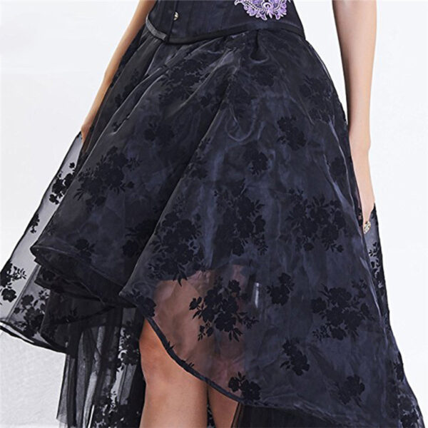 Irregular Skirt for Women Featuring Beautiful Lace Embroidery - Image 2