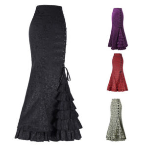 Cotton Splicing Long Fishtail Skirt for Women