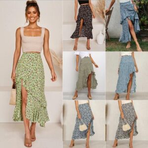Simple and Stylish Polka Dot Half Length Skirt for Women