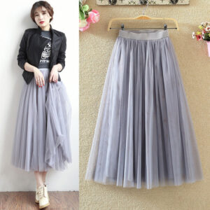 High-Waisted Yarn Skirt for Women
