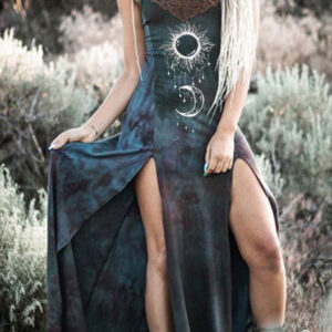 Vintage Cosplay Dress with Gothic V-Neckline for Women