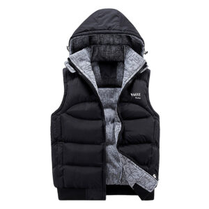 Sleeveless Cotton Padded Hooded Down Parka Vest for Men