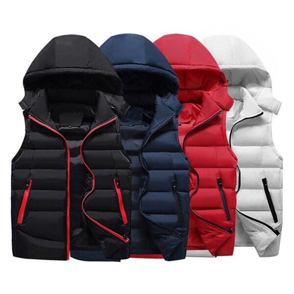 Men's Fitness Hooded Down Vest - Image 3