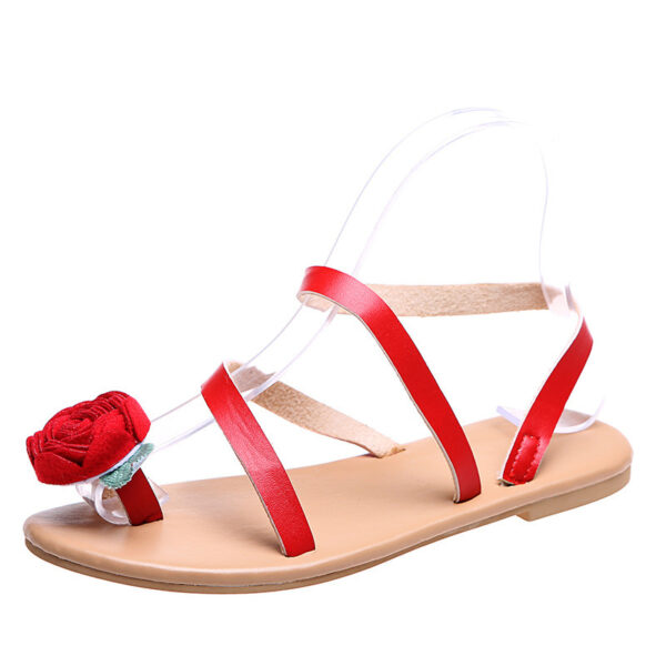 Stylish Women's Set-Toe Flower Flat Sandals for a Chic Look - Image 5