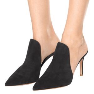 Step up your style with our PU leather heeled mules