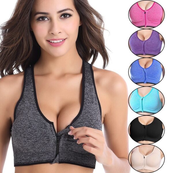 Front Zipper Fitness Bra