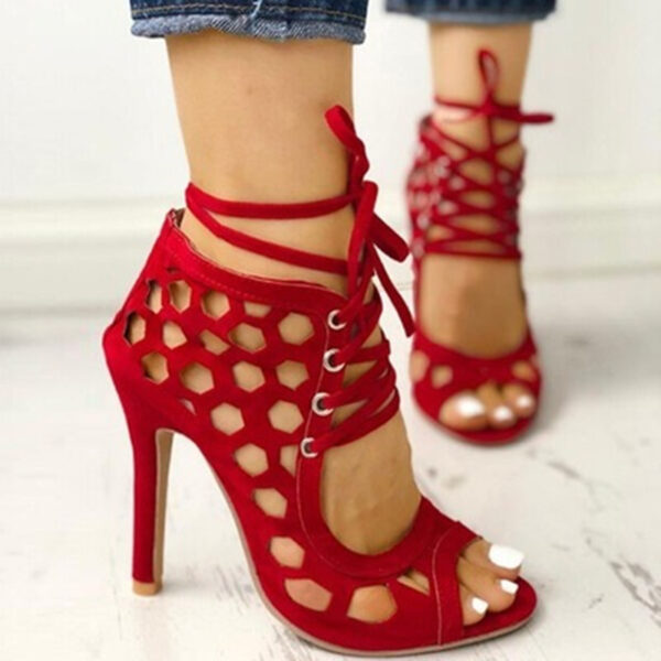 Hollow Out Pointed Toe Sandals for Women with Crossed Straps - Image 3
