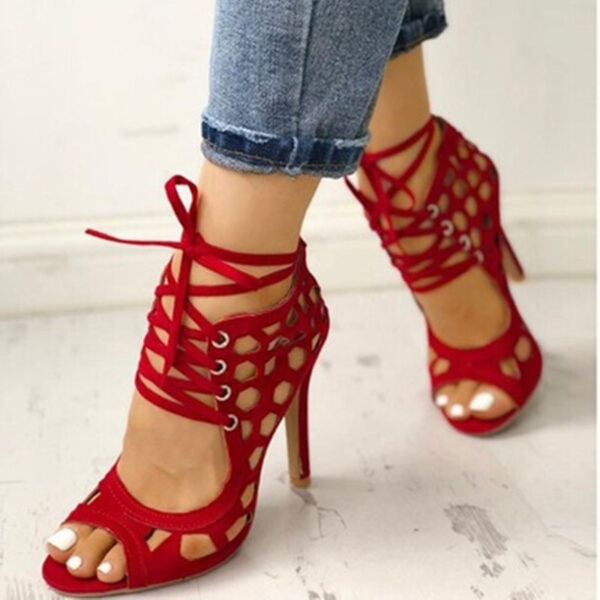 Hollow Out Pointed Toe Sandals for Women with Crossed Straps - Image 5
