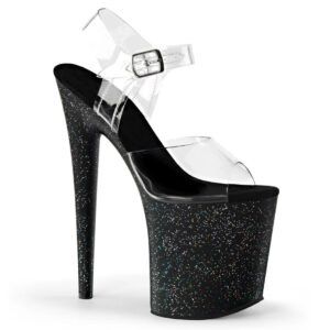 Women’s Rainbow Dot Platform Sandals with Sparkling Glitter and Waterproof Design