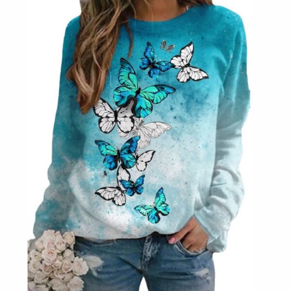 Women's Sweatshirt with Beautiful Butterfly Accents - Image 7