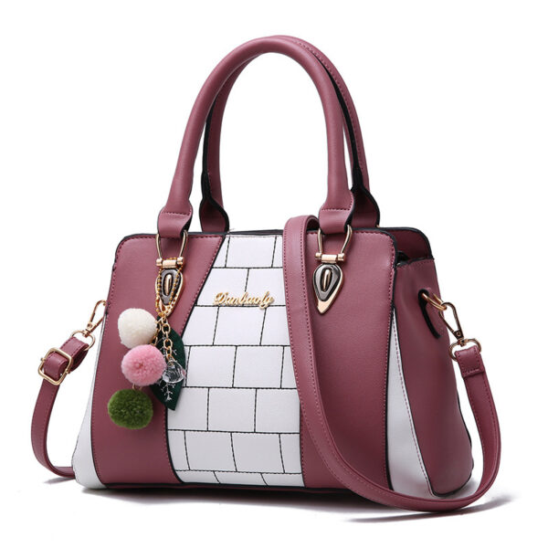 Women's PU Leather Shoulder Bag Handbag with Square Patterned Elegance - Image 3