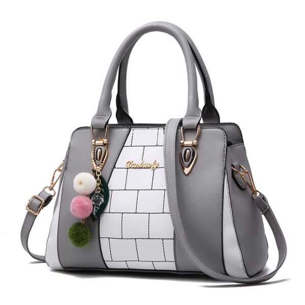 Women's PU Leather Shoulder Bag Handbag with Square Patterned Elegance - Image 2