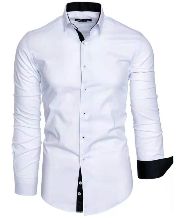 Men's Cotton Shirt with Contrasting Long Sleeves for a Distinctive Look - Image 5
