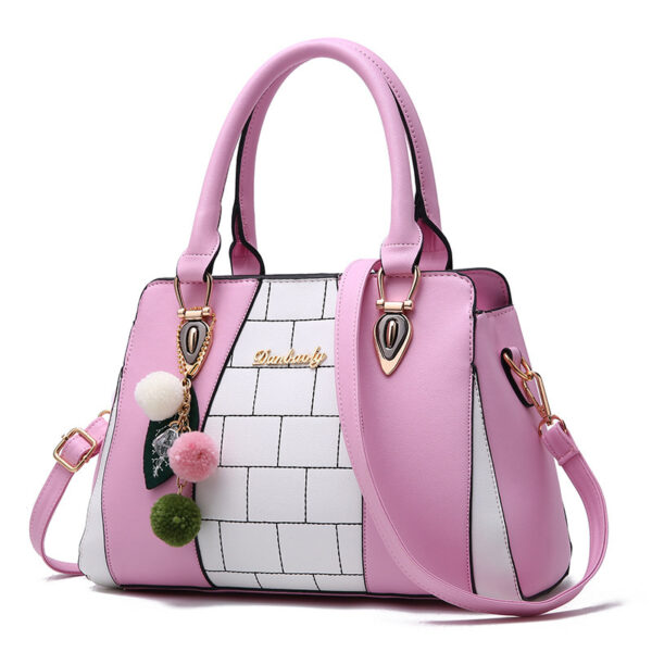 Women's PU Leather Shoulder Bag Handbag with Square Patterned Elegance - Image 4