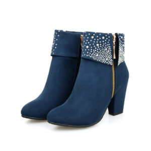 Women’s Nubuck Rhinestone Ankle Boots