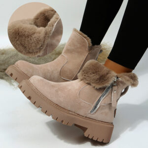 Faux Suede Winter Boots for Women with Non-Slip Soles and Thick Plush Interior