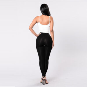 Slim Fit Leggings with Stylish Eyelet Straps for Women