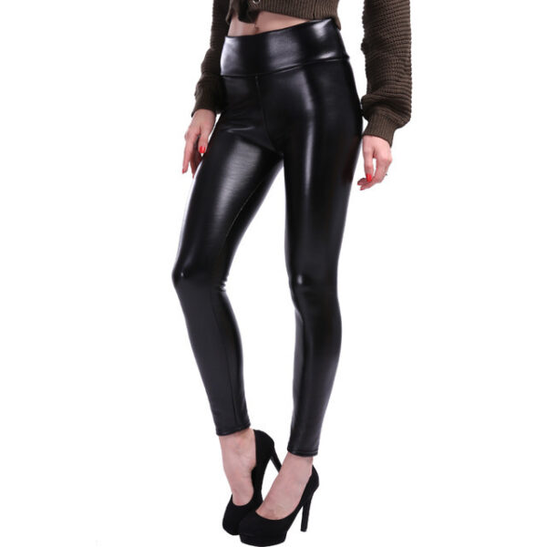 Women's Stylish PU Leather Shaper Leggings - Image 6
