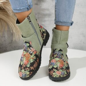 Step Back in Time with Floral Ankle Boots for Women