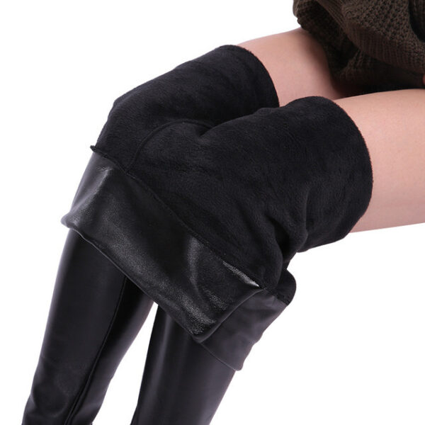 Women's Stylish PU Leather Shaper Leggings - Image 5